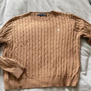 Polo by Ralph Lauren Women's Brown Cable Knit Sweater